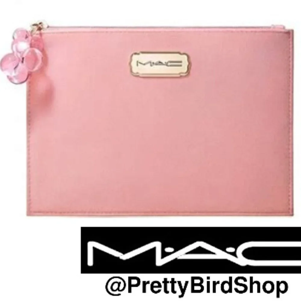 MAC clutch pink velvet makeup cosmetic case bag NEW envelope Limited Edition